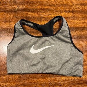 Grey and Black Nike Sports Bra